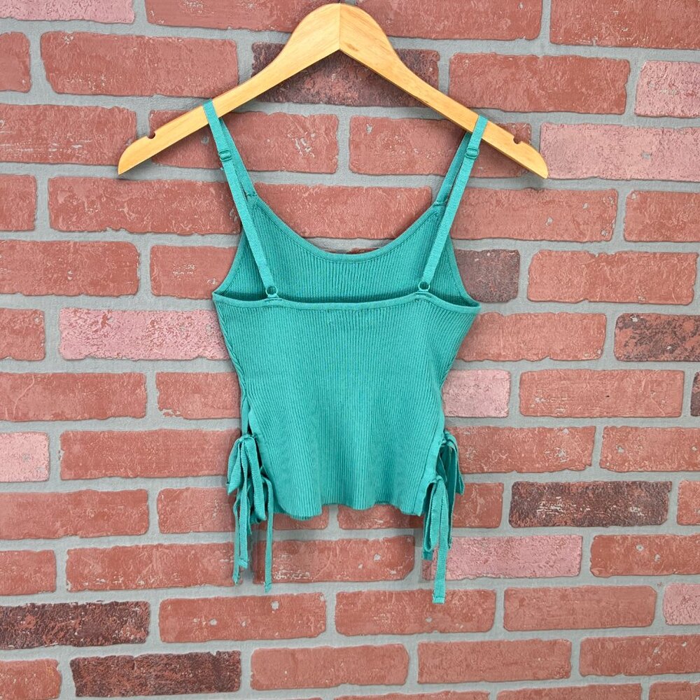 🆕 Sweater Knit Crop Top - Jade Green - Picture 5 of 11